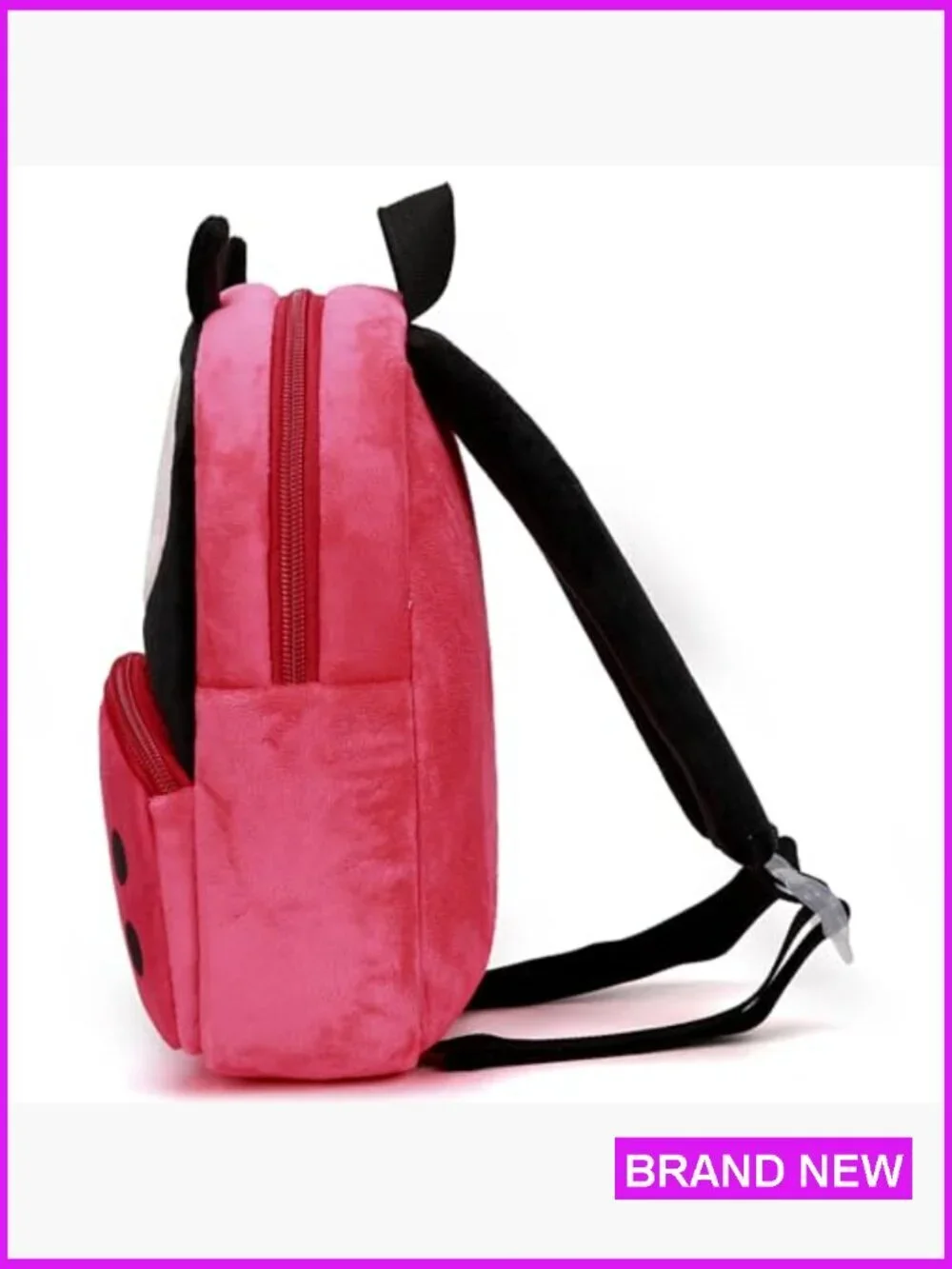Plush Zoo Animal Backpack Fun Cartoon Design Adjustable Straps Daypack